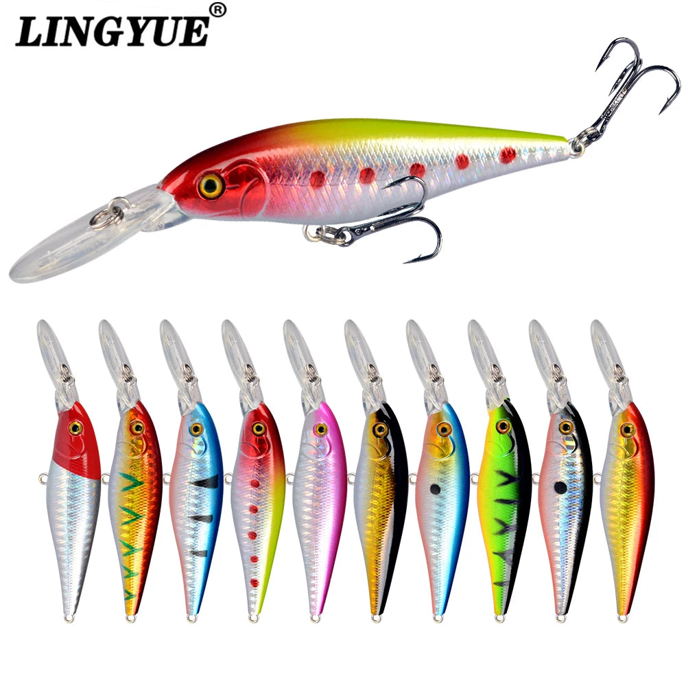 LINGYUE Crankbait Fishing lure Bass, Pike Bait 10+ variants 11cm/10.5g Jerkbait Deep Swim Artificial lure